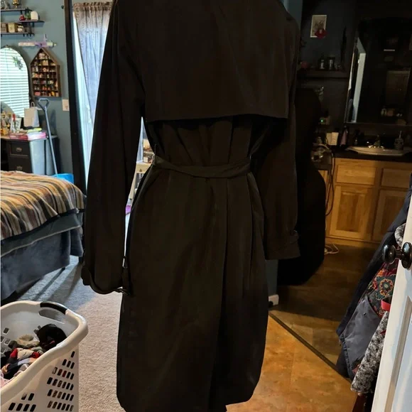 DISTURBIA / Black Studded Trench Coat / UK 14 - Picture 4 of 7